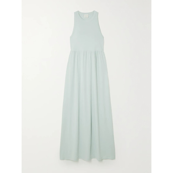 Ninety Percent Gathered Organic Cotton Blue Maxi Dress Size XS - Picture 1 of 4